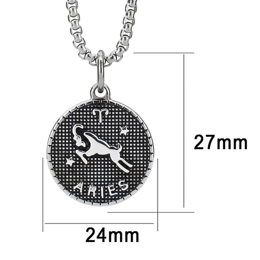 TK3931 - High polished (no plating) Stainless Steel Chain Pendant with NoStone in No Stone-0