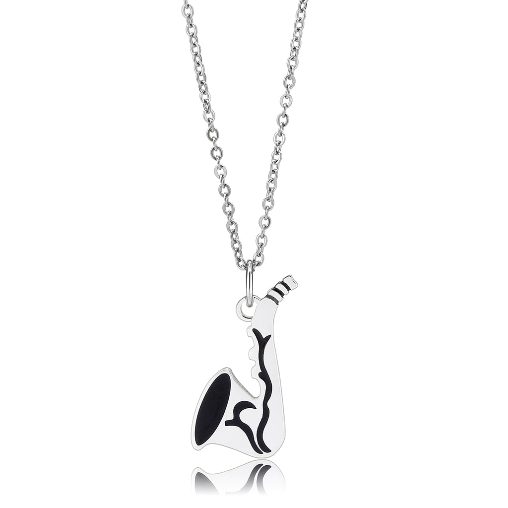 TK3938 - High polished (no plating) Stainless Steel Chain Pendant with NoStone in No Stone-3