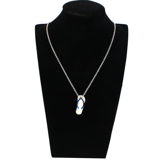TK3940 - High polished (no plating) Stainless Steel Chain Pendant with Top Grade Crystal in Clear-1