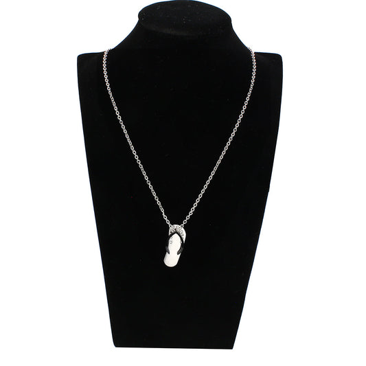 TK3942 - Two Tone IP Black Stainless Steel Chain Pendant with Top Grade Crystal in Clear-1