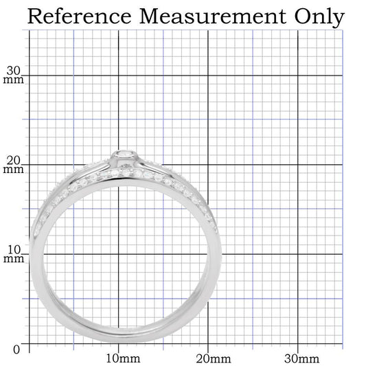 TS013 - Rhodium 925 Sterling Silver Ring with AAA Grade CZ in Clear-1