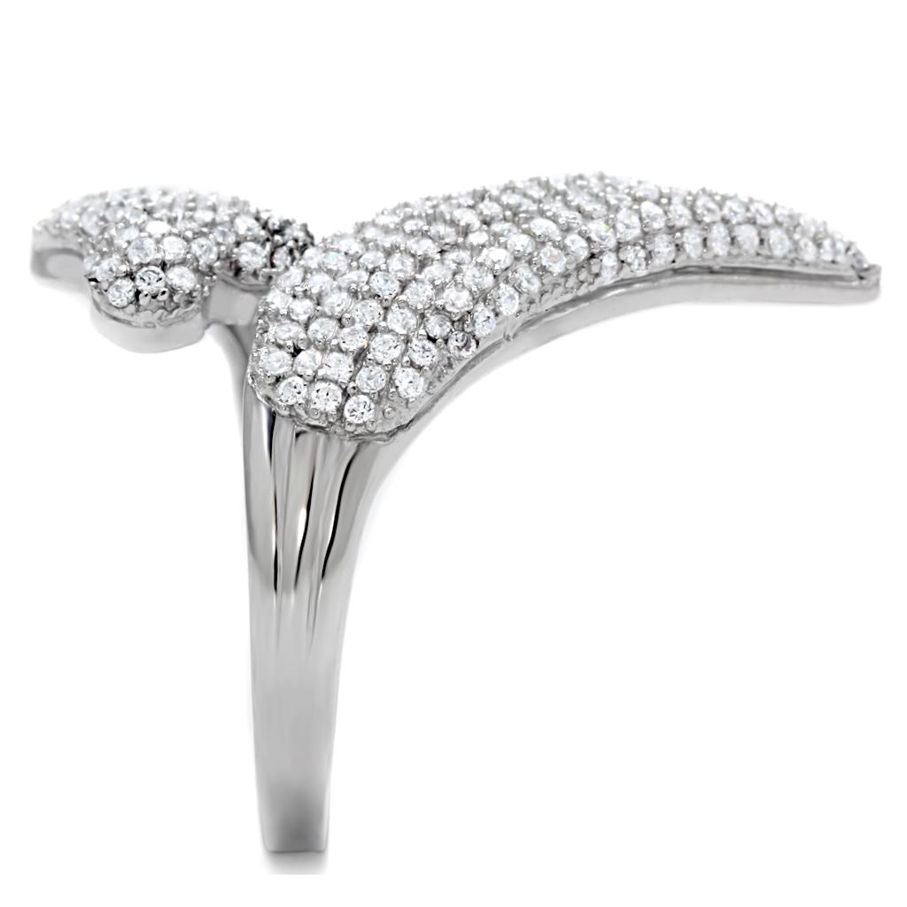 TS014 - Rhodium 925 Sterling Silver Ring with AAA Grade CZ in Clear-4