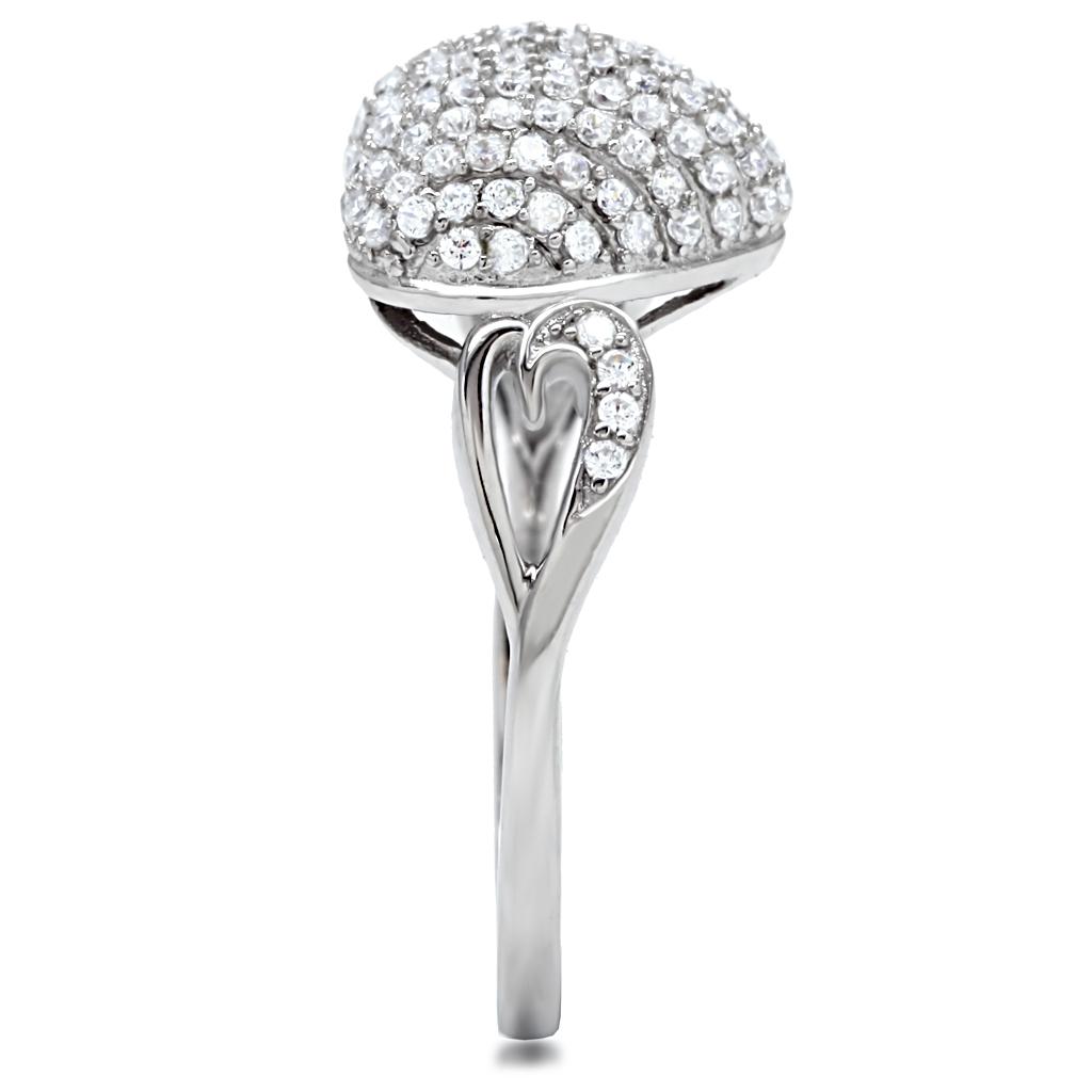 TS017 - Rhodium 925 Sterling Silver Ring with AAA Grade CZ in Clear-4