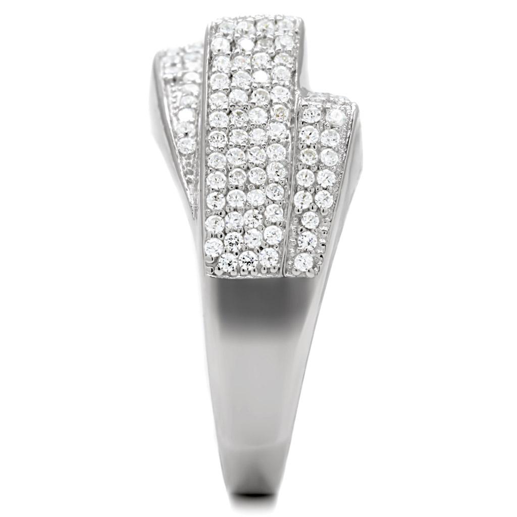 TS018 - Rhodium 925 Sterling Silver Ring with AAA Grade CZ in Clear-4