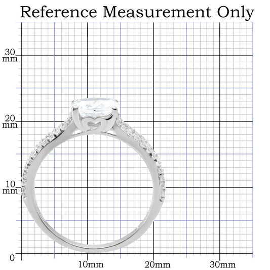 TS029 - Rhodium 925 Sterling Silver Ring with AAA Grade CZ in Clear-1