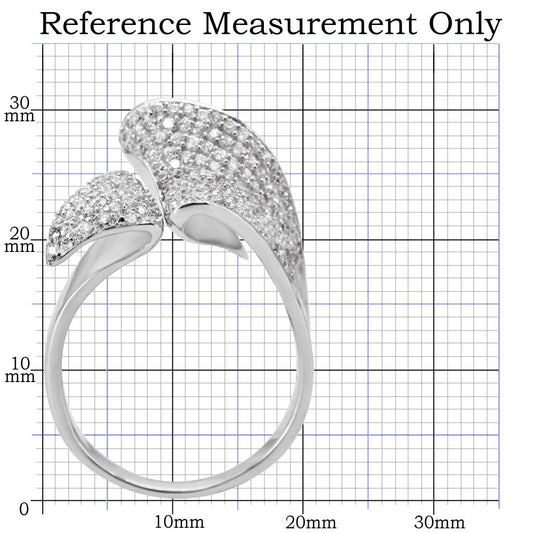 TS032 - Rhodium 925 Sterling Silver Ring with AAA Grade CZ in Clear-1