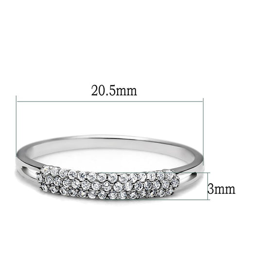 TS043 - Rhodium 925 Sterling Silver Ring with AAA Grade CZ in Clear-1