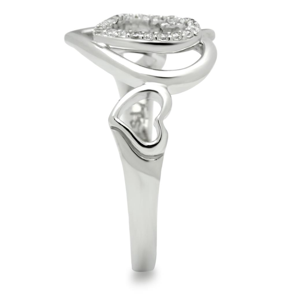 TS058 - Rhodium 925 Sterling Silver Ring with AAA Grade CZ in Clear-3