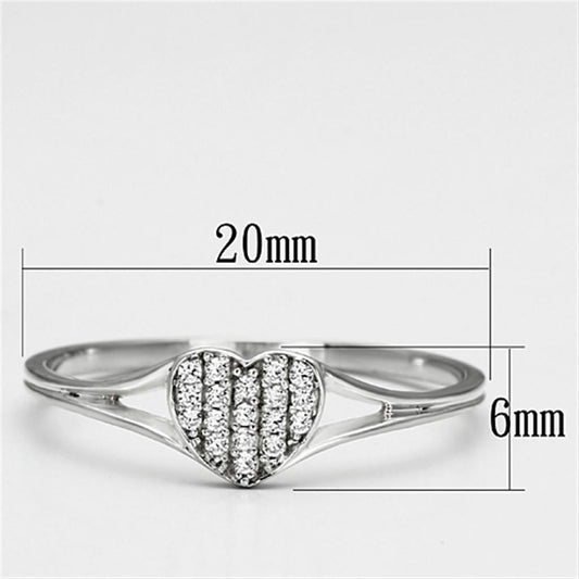 TS073 - Rhodium 925 Sterling Silver Ring with AAA Grade CZ in Clear-1