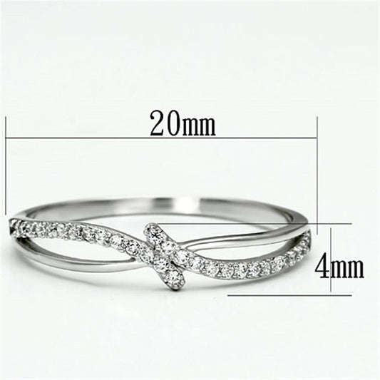 TS074 - Rhodium 925 Sterling Silver Ring with AAA Grade CZ in Clear-1