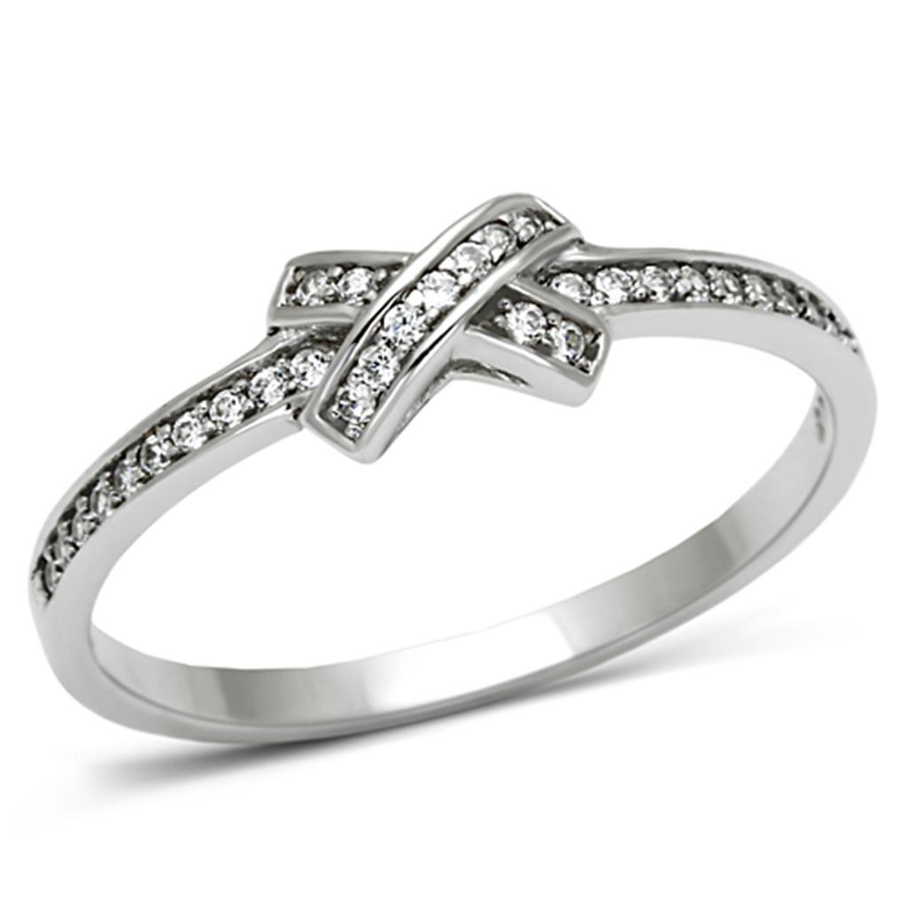 TS075 - Rhodium 925 Sterling Silver Ring with AAA Grade CZ in Clear-4