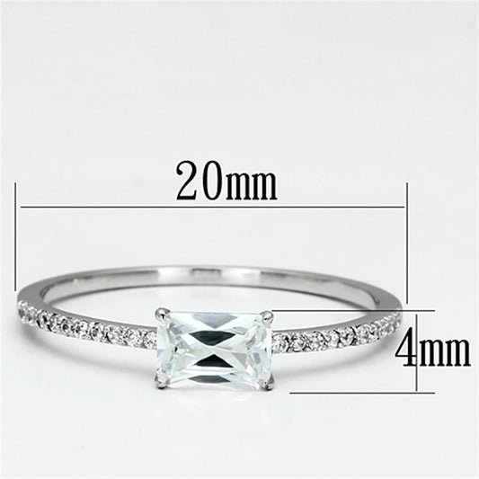 TS082 - Rhodium 925 Sterling Silver Ring with AAA Grade CZ in Clear-1