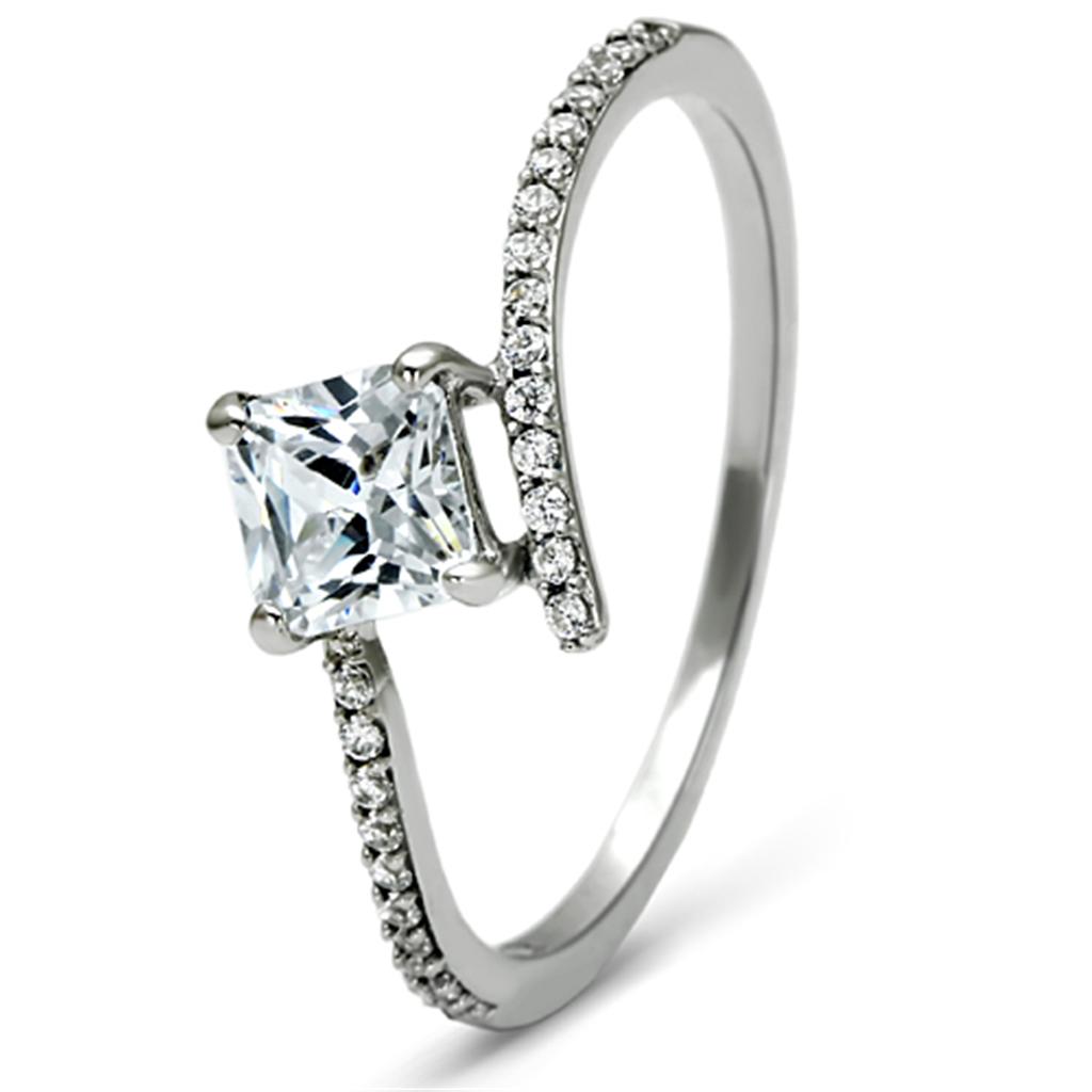 TS083 - Rhodium 925 Sterling Silver Ring with AAA Grade CZ in Clear-4