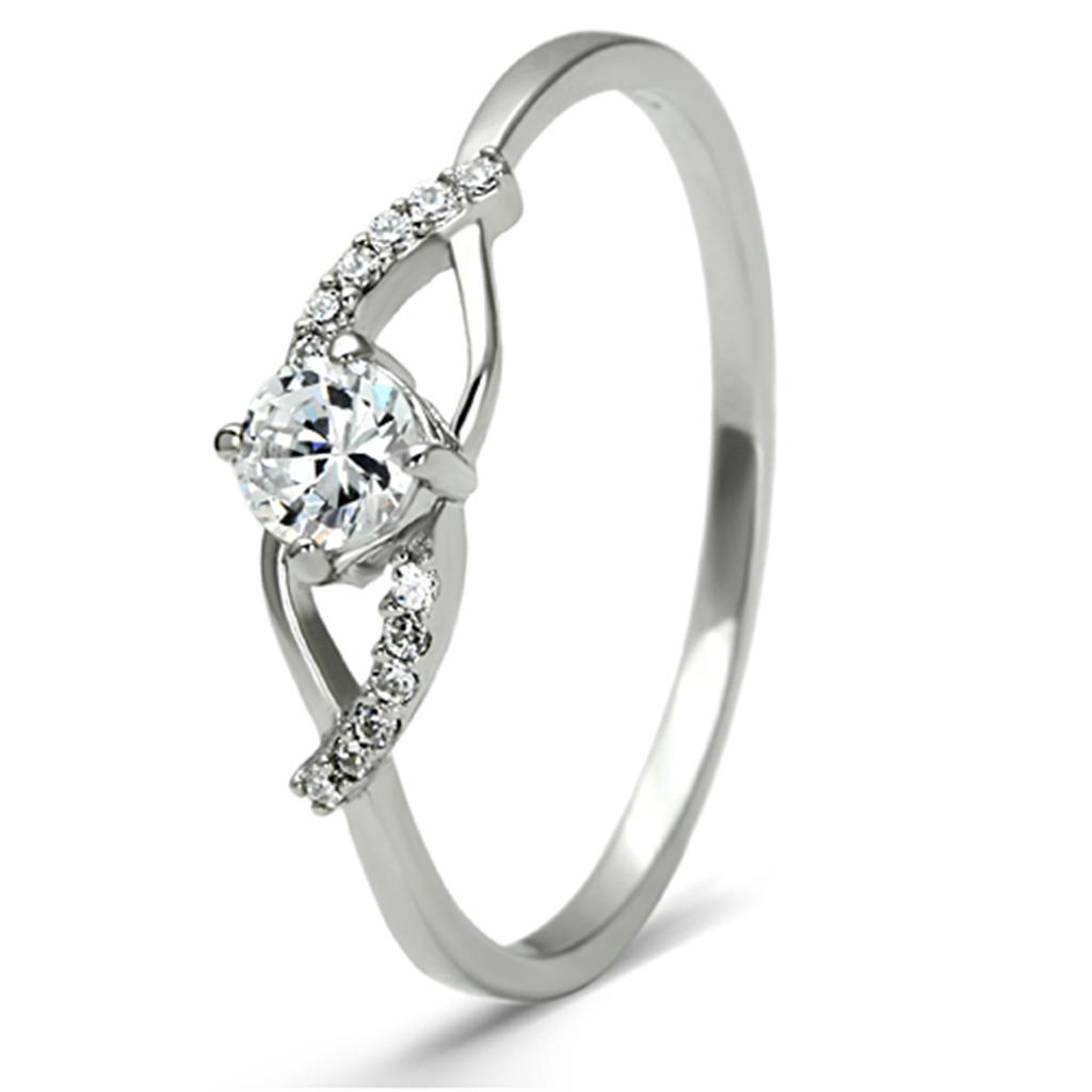 TS085 - Rhodium 925 Sterling Silver Ring with AAA Grade CZ in Clear-4