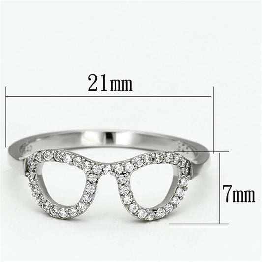 TS086 - Rhodium 925 Sterling Silver Ring with AAA Grade CZ in Clear-1