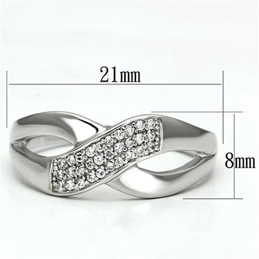 TS090 - Rhodium 925 Sterling Silver Ring with AAA Grade CZ in Clear-1