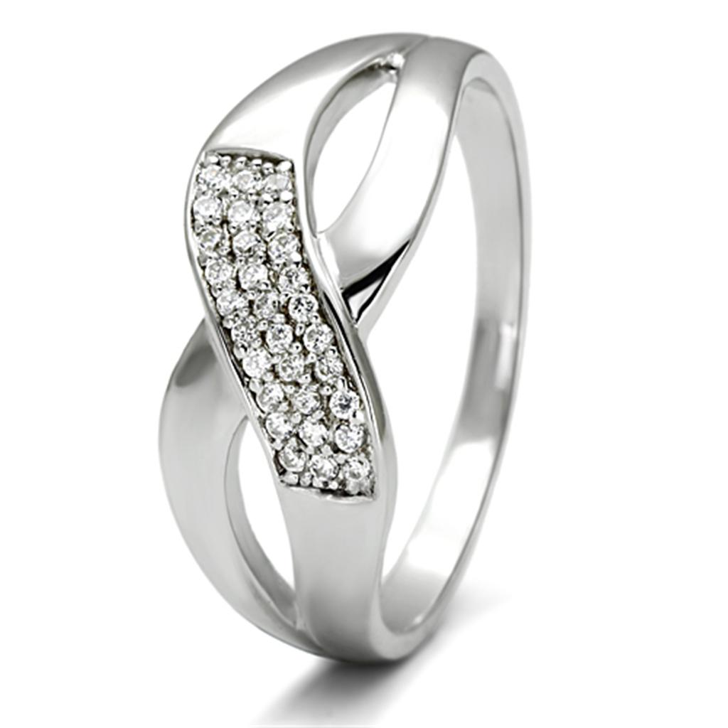 TS090 - Rhodium 925 Sterling Silver Ring with AAA Grade CZ in Clear-4