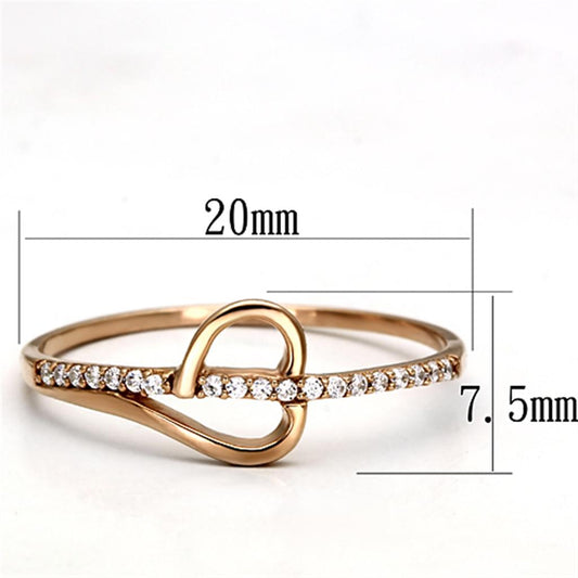 TS095 - Rose Gold 925 Sterling Silver Ring with AAA Grade CZ in Clear-1