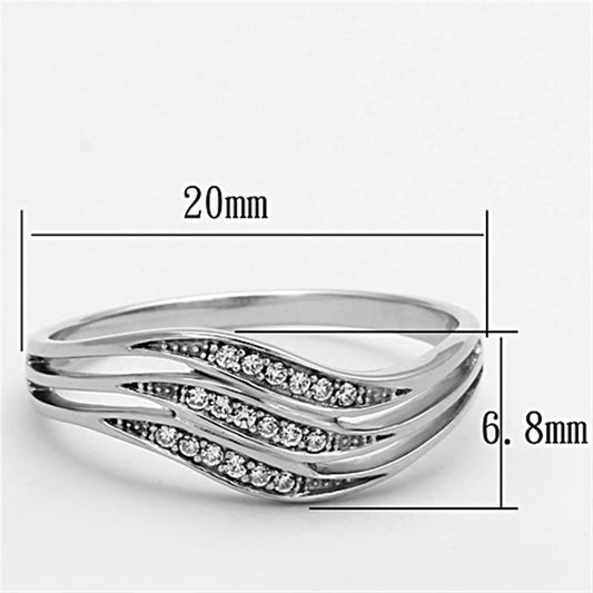 TS143 - Rhodium 925 Sterling Silver Ring with AAA Grade CZ in Clear-1