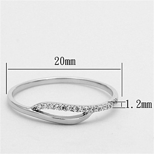 TS145 - Rhodium 925 Sterling Silver Ring with AAA Grade CZ in Clear-1