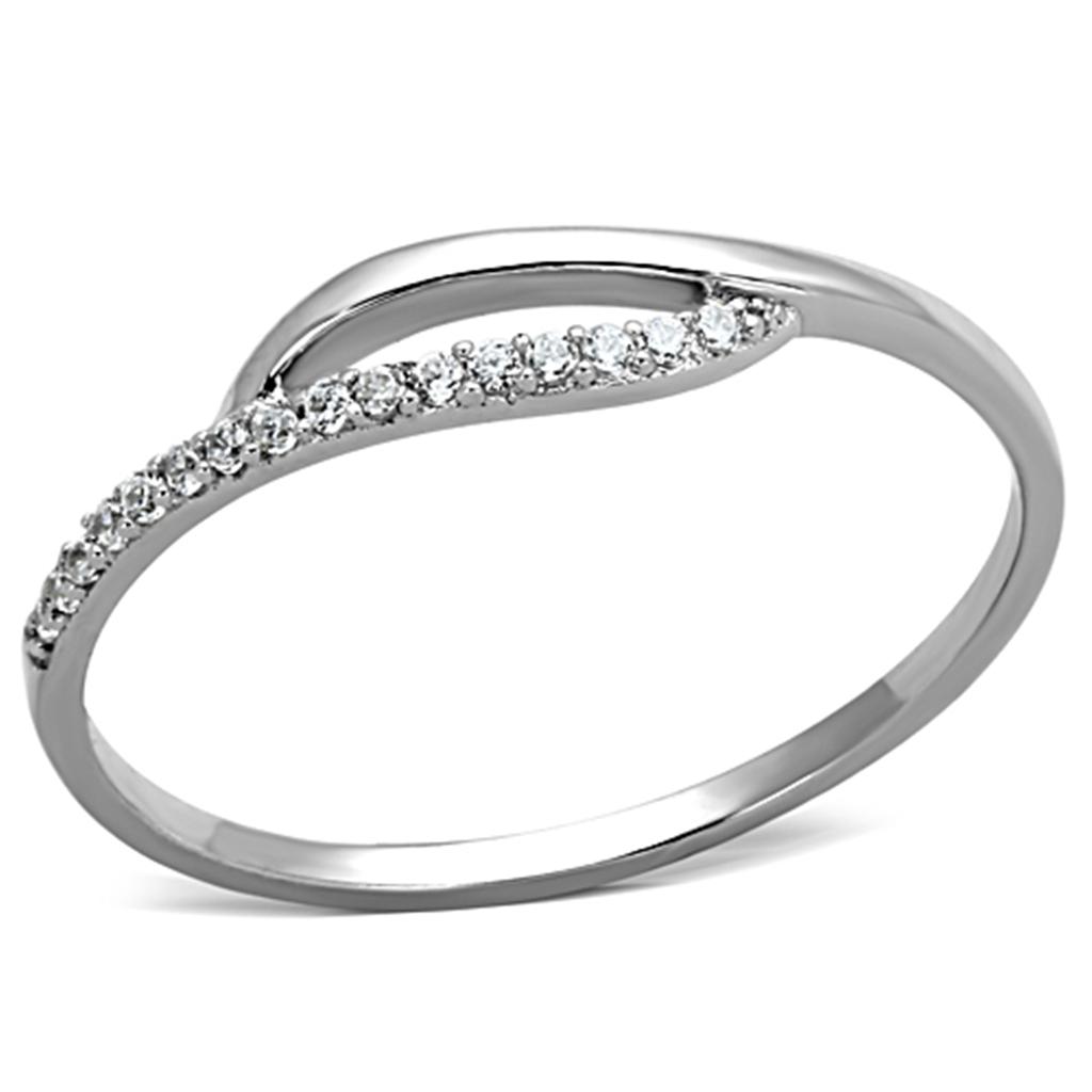 TS145 - Rhodium 925 Sterling Silver Ring with AAA Grade CZ in Clear-4