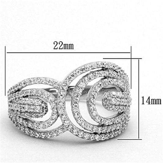 TS147 - Rhodium 925 Sterling Silver Ring with AAA Grade CZ in Clear-1