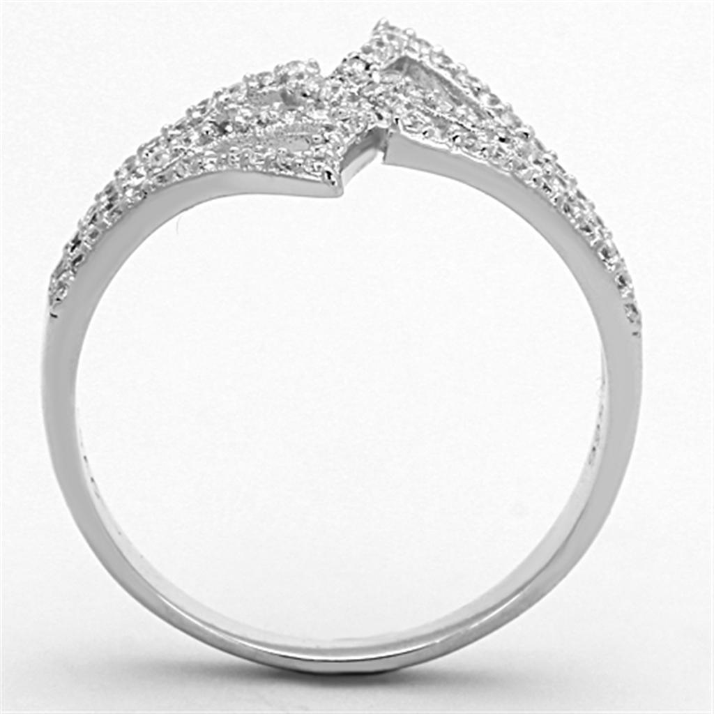 TS152 - Rhodium 925 Sterling Silver Ring with AAA Grade CZ in Clear-4