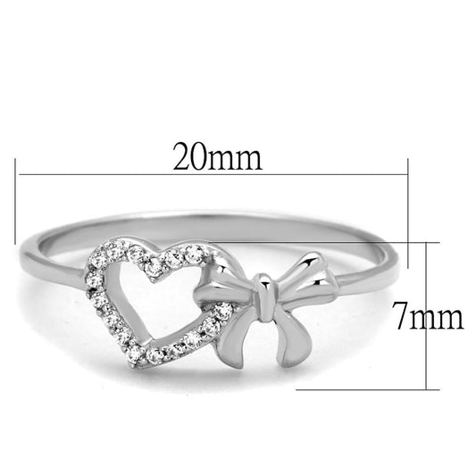 TS195 - Rhodium 925 Sterling Silver Ring with AAA Grade CZ in Clear-1