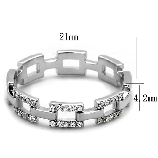 TS257 - Rhodium 925 Sterling Silver Ring with AAA Grade CZ in Clear-1
