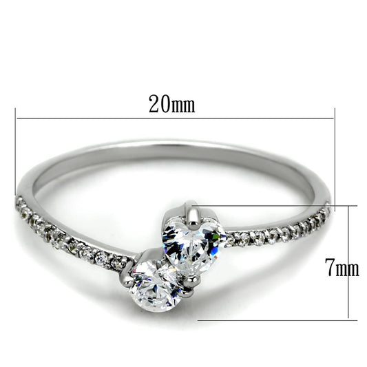 TS258 - Rhodium 925 Sterling Silver Ring with AAA Grade CZ in Clear-1