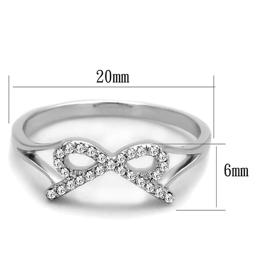 TS259 - Rhodium 925 Sterling Silver Ring with AAA Grade CZ in Clear-1