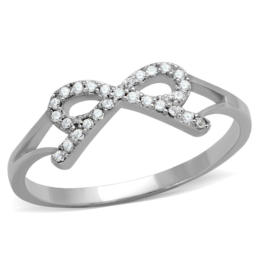 TS259 - Rhodium 925 Sterling Silver Ring with AAA Grade CZ in Clear-4
