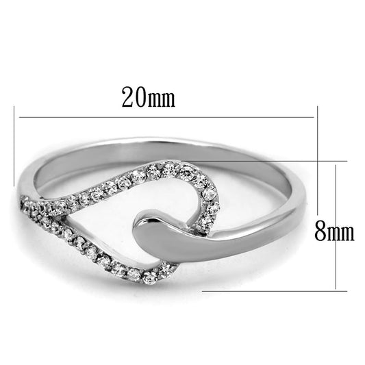 TS269 - Rhodium 925 Sterling Silver Ring with AAA Grade CZ in Clear-1