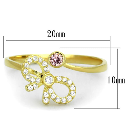 TS309 - Gold 925 Sterling Silver Ring with AAA Grade CZ in Rose-1