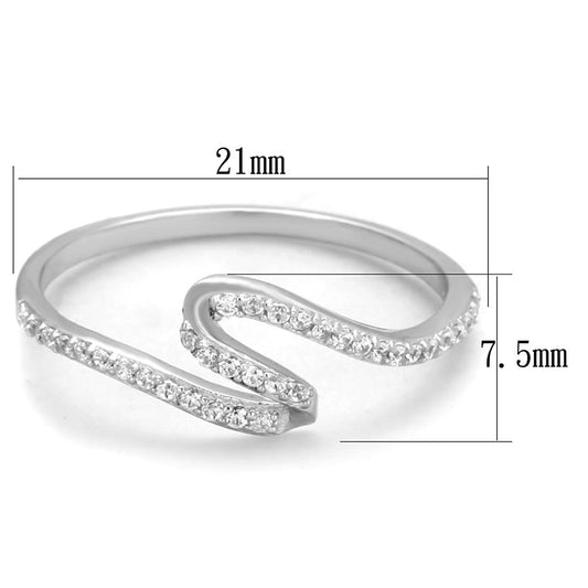 TS368 - Rhodium 925 Sterling Silver Ring with AAA Grade CZ in Clear-1