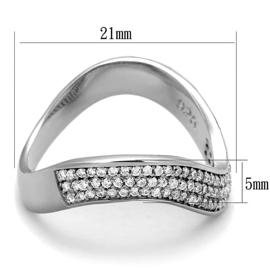 TS402 - Rhodium 925 Sterling Silver Ring with AAA Grade CZ in Clear-1