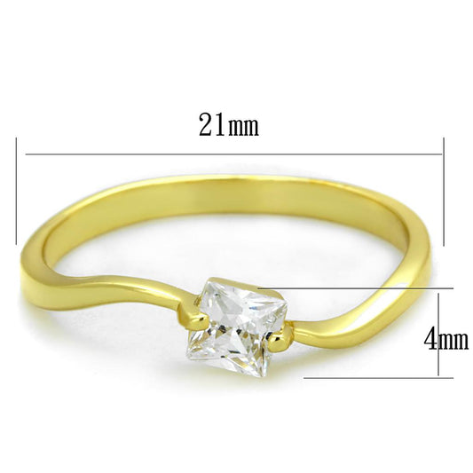 TS407 - Gold 925 Sterling Silver Ring with AAA Grade CZ in Clear-1