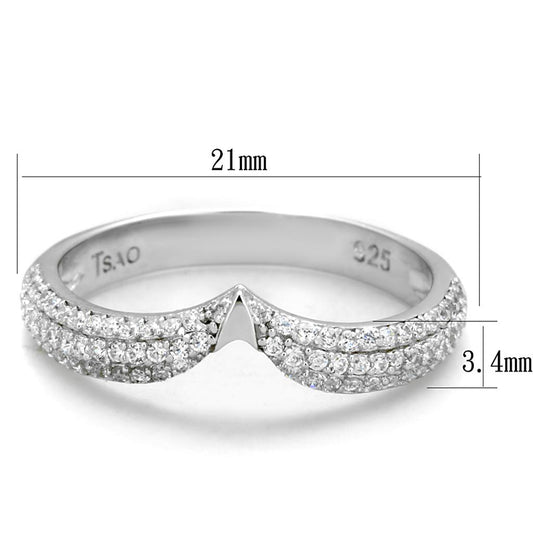 TS433 - Rhodium 925 Sterling Silver Ring with AAA Grade CZ in Clear-1