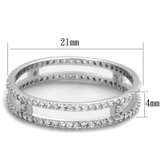 TS434 - Rhodium 925 Sterling Silver Ring with AAA Grade CZ in Clear-1