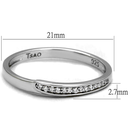 TS472 - Rhodium 925 Sterling Silver Ring with AAA Grade CZ in Clear-1
