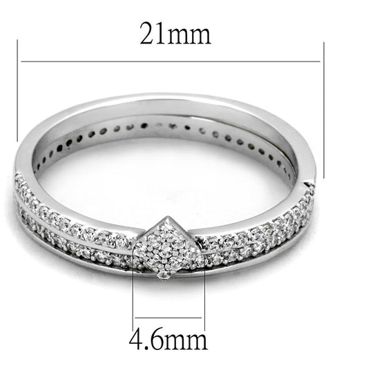 TS498 - Rhodium 925 Sterling Silver Ring with AAA Grade CZ in Clear-1