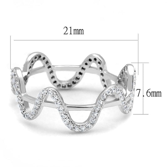 TS576 - Rhodium 925 Sterling Silver Ring with AAA Grade CZ in Clear-1