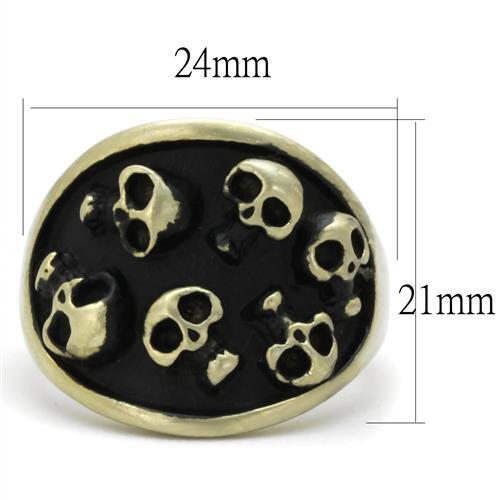 TK2473 - IP Antique Copper Stainless Steel Ring with Epoxy in Jet-1