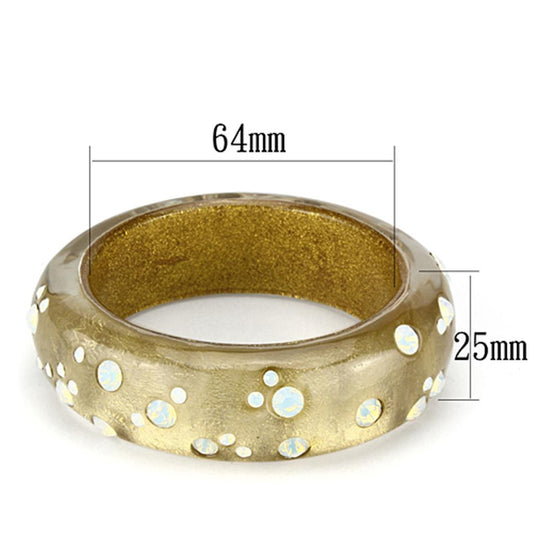 VL091 - Resin Bangle with Top Grade Crystal in Aurora Borealis (Rainbow Effect)-1