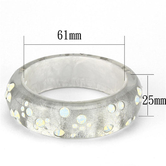 VL092 - Resin Bangle with Top Grade Crystal in Aurora Borealis (Rainbow Effect)-1