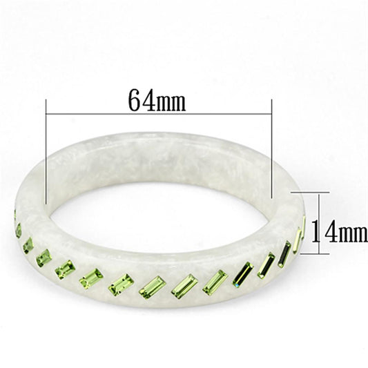 VL093 - Resin Bangle with Top Grade Crystal in Peridot-1