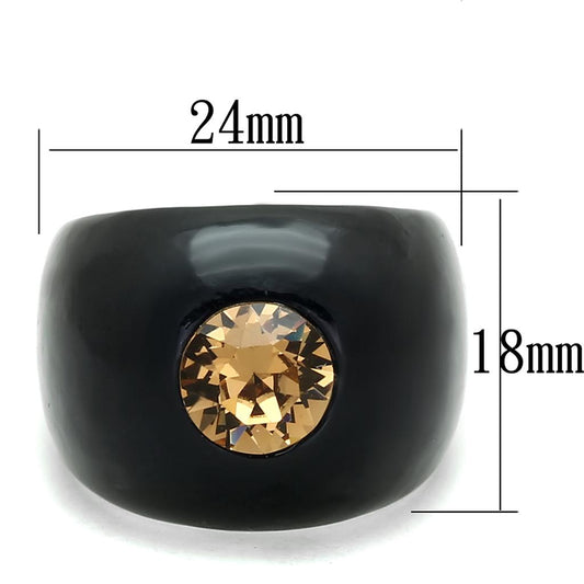 VL115 - Resin Ring with Top Grade Crystal in Light Smoked-1