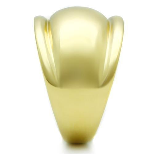 GL010 - IP Gold(Ion Plating) Brass Ring with No Stone-3