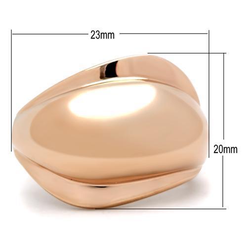 GL157 - IP Rose Gold(Ion Plating) Brass Ring with No Stone-1