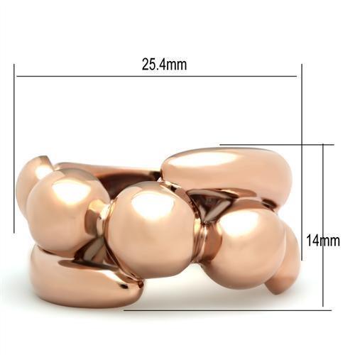 GL158 - IP Rose Gold(Ion Plating) Brass Ring with No Stone-1
